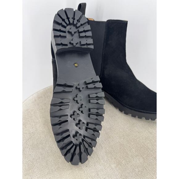 Quince Black Suede Chelsea Boot Ankle Leather Lug sole Boot NWOT 8 - Picture 7 of 7